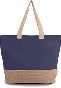 Kimood KI0258 - Shopping bag tote spirito rustico Patriot Blue / Natural