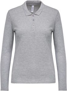 Kariban K257 - Damen Langarm-Polohemd. Baumwollpiqué Oxford Grey