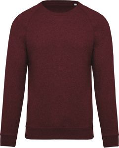 Kariban K480 - Men's organic round neck sweatshirt with raglan sleeves Wine Heather