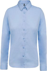 Kariban K510 - Ladies’ long-sleeved cotton poplin shirt Bright Sky