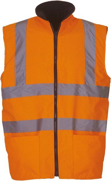 Yoko YHV008F - Hi-Vis Reversible Fleece Bodywarmer