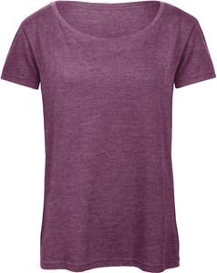 B&C CGTW056 - T-shirt girocollo da donna Triblend Heather Purple