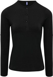 Premier PR318 - Long John - Frauen-Rollhülse T-Shirt Black