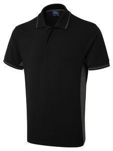 Radsow by Uneek UC117 - Two Tone Polo Shirt Black/Charcoal