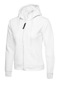 Radsow by Uneek UC505 - Ladies Classic Full Zip Hooded Sweatshirt White