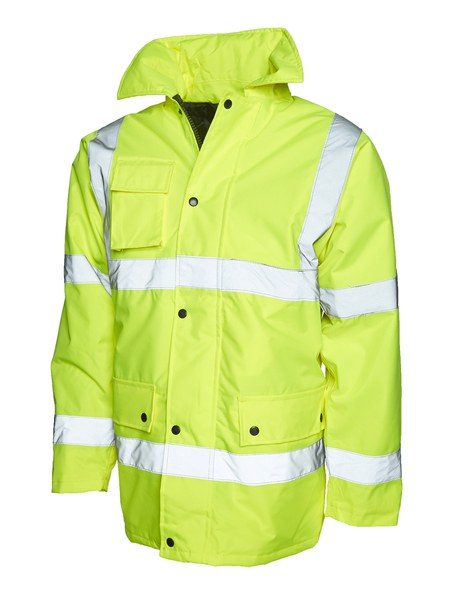 Radsow by Uneek UC803 - High Visibility Waterproof Safety Jacket with Reflective Strips