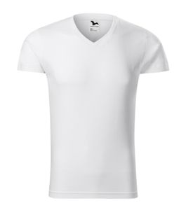 Malfini 146 - T-shirt med V-udskæring til mænd, lim-fit White