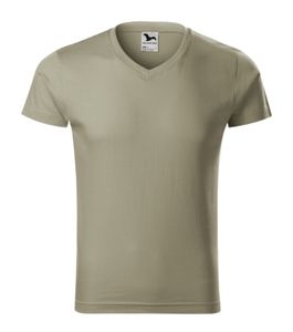 Malfini 146 - T-shirt med V-udskæring til mænd, lim-fit kaki clair