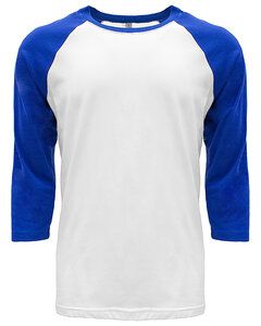 Next Level 6251 - Unisex CVC 3/4 Sleeve Raglan Baseball T-Shirt Royal/White