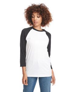 Next Level 6251 - Unisex CVC 3/4 Sleeve Raglan Baseball T-Shirt Noir/Blanc