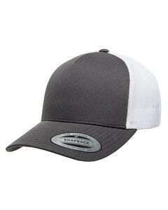 Yupoong 6506 - Adult 5-Panel Retro Trucker Cap Charcoal / White