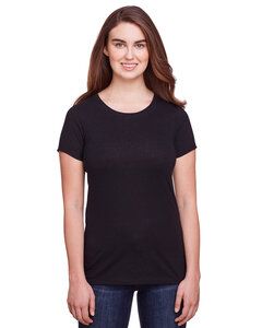 Threadfast 202A - T-shirt à manches courtes Triblend pour femmes Solid Black Triblend