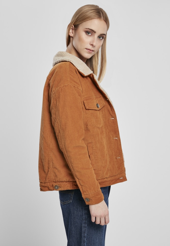Dames Oversize Sherpa Corduroy Jas 