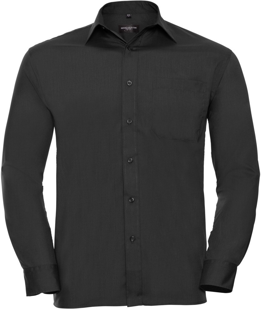 Russell Collection R934M - Mens Poplin Shirts Long Sleeve 110gm
