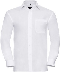 Russell Collection R936M - Poplin Easy Care Pure Cotton Long Sleeve Shirt Mens