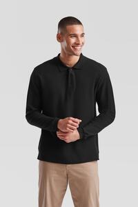 Fruit Of The Loom F63310 - Long Sleeved Premium Polo Black