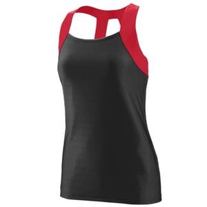 Augusta Sportswear 1208 - Ladies Jazzy Open Back Tank Negro / Rojo