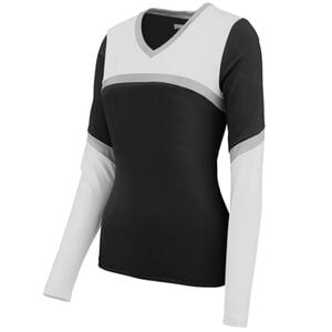 Augusta Sportswear 9210 - Ladies Cheerflex Rise Up Shell Black/ White/ Metallic Silver