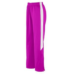 Augusta Sportswear 7752 - Ladies' Brushed Tricot Medalist Pants Power Pink/White