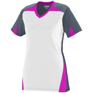 Augusta Sportswear 1366 - Girls Matrix Jersey Graphite/ White/ Power Pink