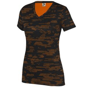 Augusta Sportswear 1803 - Ladies Sleet Wicking Tee Black/Power Orange