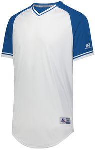 Russell R01X3M - Classic V Neck Jersey White/ Royal/ White