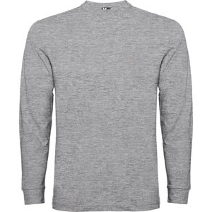 Roly CA1204 - POINTER  Long-sleeve t-shirt in tubular fabric with 4-layer crew neck and 1x1 ribbed cuffs Heather Grey
