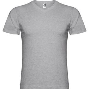 Roly CA6503 - SAMOYEDO Tubular short-sleeve t-shirt with 2-layer v-neck Heather Grey