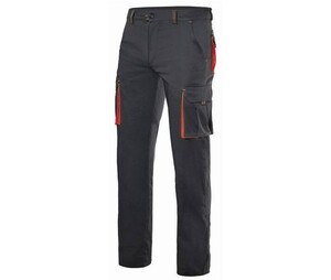 VELILLA V3024S - Two-tone multi-pocket stretch trousers Black / Red