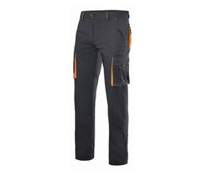 VELILLA V3024S - Two-tone multi-pocket stretch trousers Black / Orange