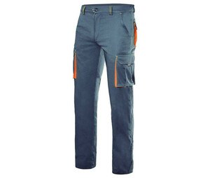 VELILLA V3024S - Two-tone multi-pocket stretch trousers Grey/Orange