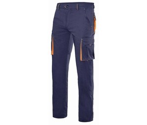VELILLA V3024S - Pantalón elástico bicolor multibolsillos Navy/Orange
