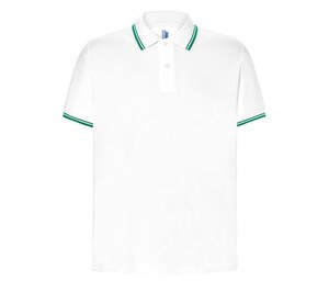 JHK JK205 - Contrasting men's polo shirt White / Kelly