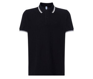 JHK JK205 - Contrasting men's polo shirt Black / White