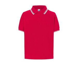 JHK JK205K - Contrasting children's polo shirt Red / White