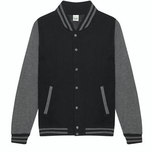 AWDIS JH043 - Baseball sweatshirt Jet Black / Charcoal