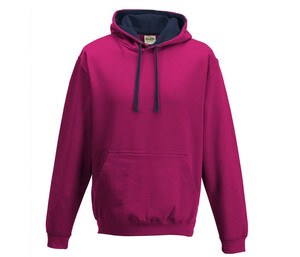 AWDIS JH003 - Contrast Hoodie Hot Pink/ French Navy
