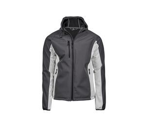 Tee Jays TJ9514 - Men's 3-Layer Hooded Softshell Jacket Dark Grey/Off White