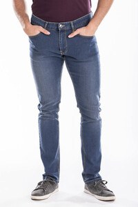 RICA LEWIS RL801 - Slim Fit Stretch Stone Jeans för män Pool Blue