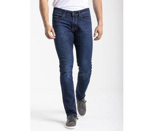 RICA LEWIS RL804 - Men's slim-fit brushed stone stretch jeans Pool Blue