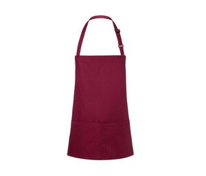 Karlowsky KYBLS6 - Basic Short Bib Apron with Buckle and Pocket Bordeaux