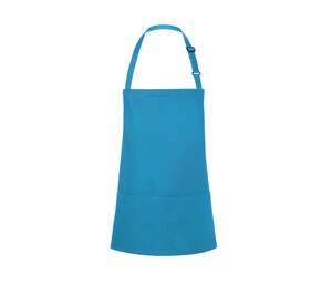 Karlowsky KYBLS6 - Basic Short Bib Apron with Buckle and Pocket Turquoise