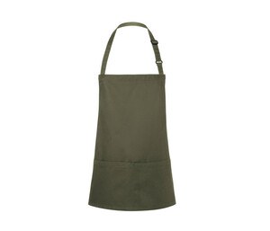 Karlowsky KYBLS6 - Basic Short Bib Apron with Buckle and Pocket Moss Green