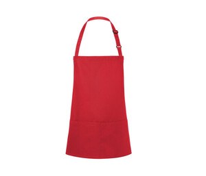 Karlowsky KYBLS6 - Basic Short Bib Apron with Buckle and Pocket Red
