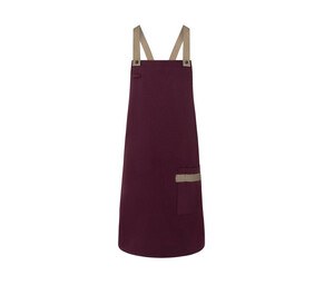 Karlowsky KYLS38 - Urban-Look bib apron with crossed straps and pocket Eggplant