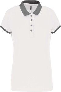 Proact PA490 - Ladies’ performance piqué polo shirt White / Sporty Grey