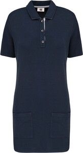 WK. Designed To Work WK209 - Ladies’ short-sleeved longline polo shirt Navy / Oxford Grey