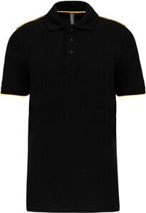 WK. Designed To Work WK270 - Polo contrastant manches courtes homme DayToDay Black / Yellow