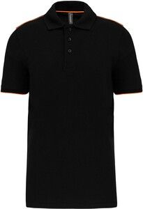 WK. Designed To Work WK270 - Polo contrastant manches courtes homme DayToDay Black / Orange