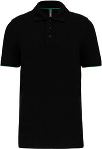 WK. Designed To Work WK270 - Polo contrastant manches courtes homme DayToDay Black/ Kelly Green